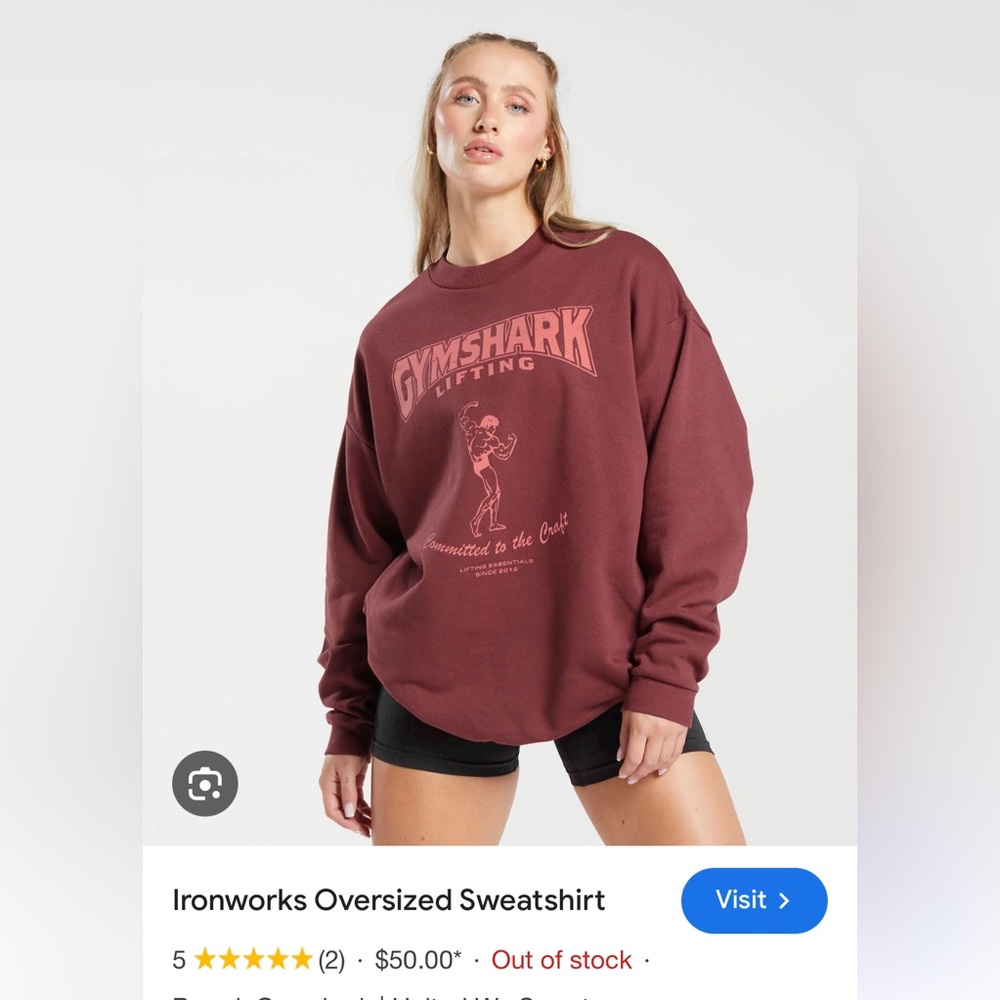 COPY - Gymshark lifting oversized crew neck